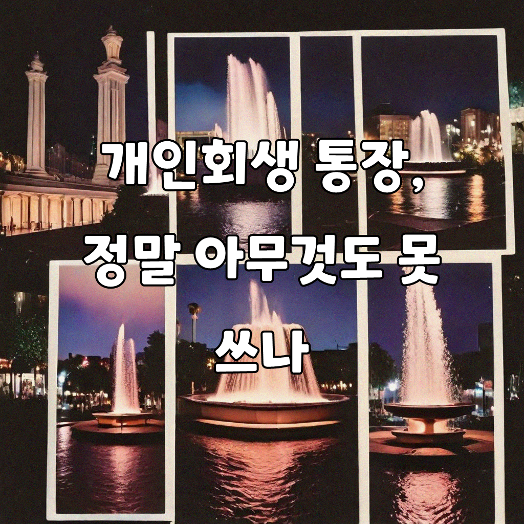 개인회생 통장, 혹시 쓰면 안 되는 걸까?