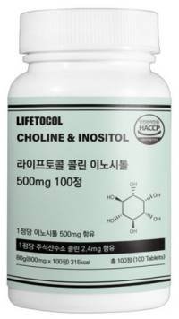 라이프토콜 콜린 이노시톨 500mg 80g, 1개, 100정