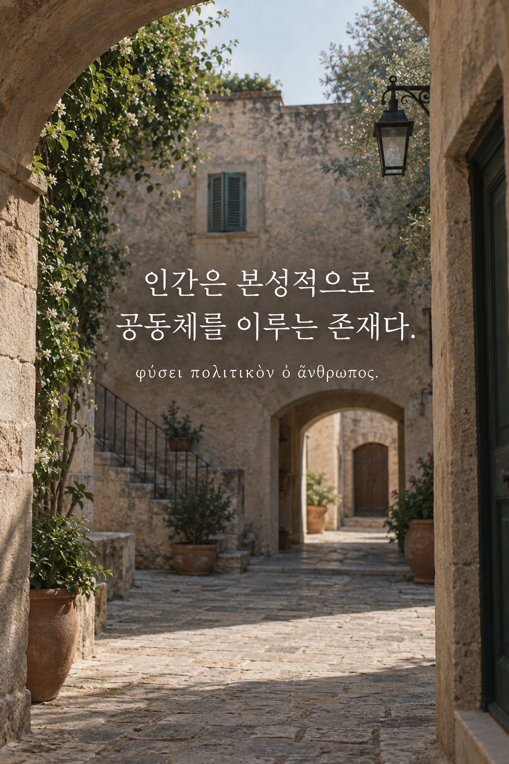 아리스토텔레스 명언 7 — 인간은 본성적으로 공동체를 이루는 존재다. — 아날로그 필름