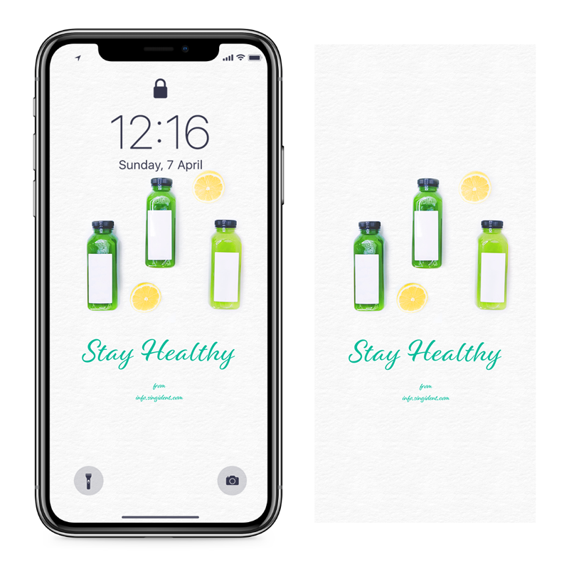 03 생과일주스 C - Stay Healthy 아이폰초록색배경화면