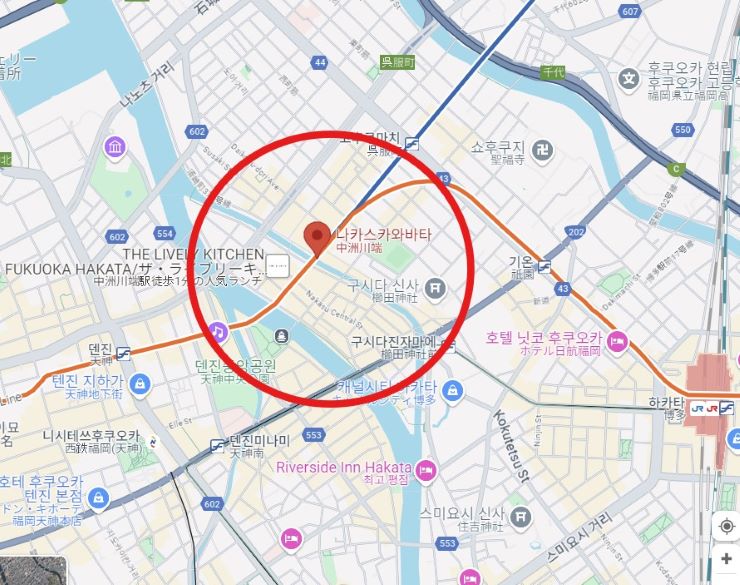 후쿠오카-지도-나카스