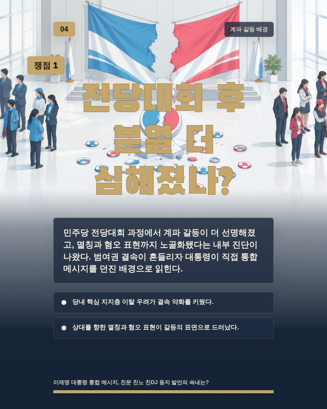 전당대회 후 분열 더 심해졌나?