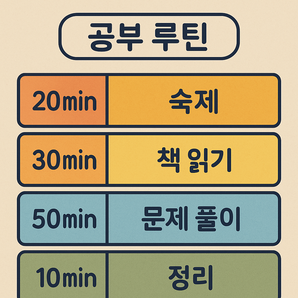 공부 루틴 예시 타임테이블 그림