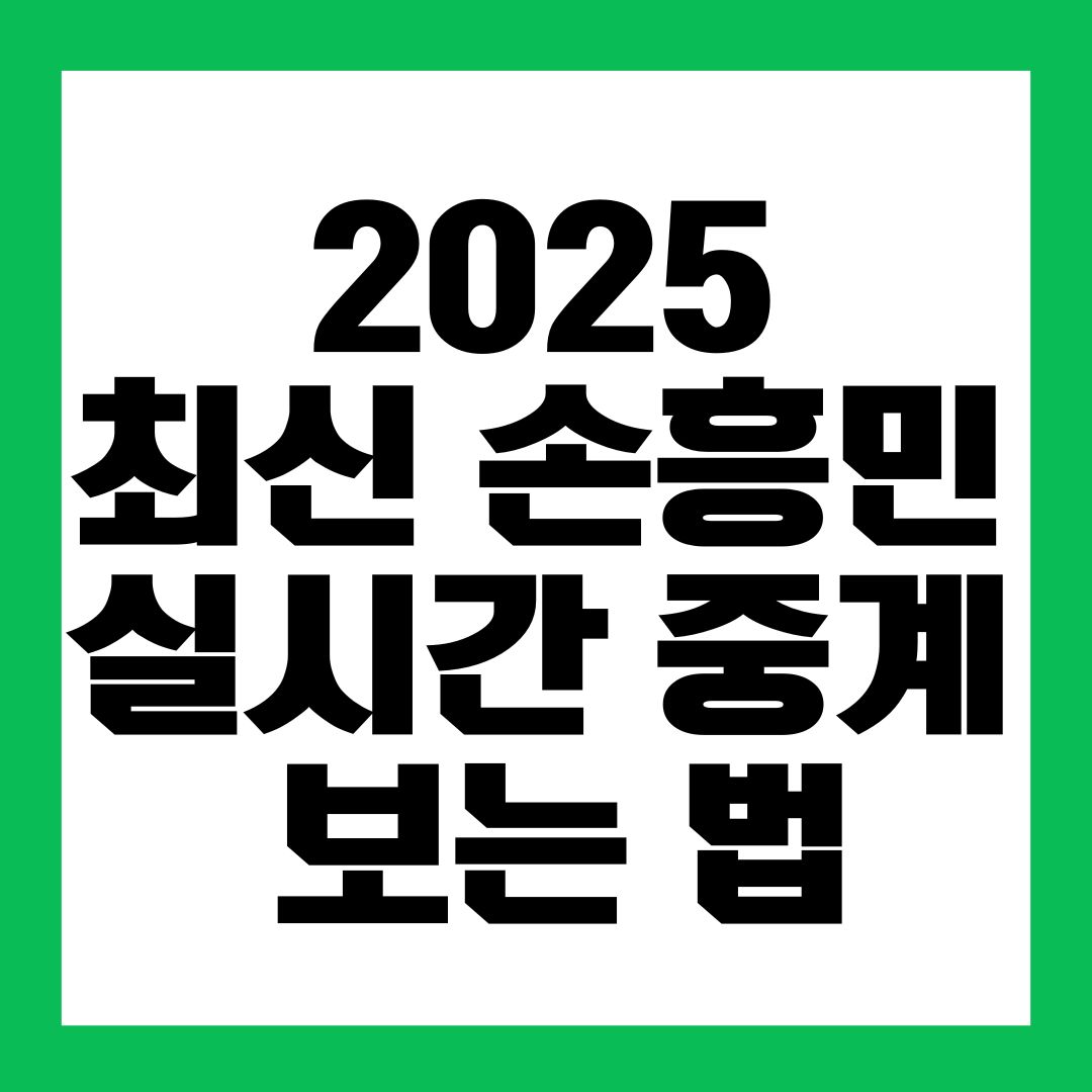 2025 최신 손흥민 실시간 중계 보는 법