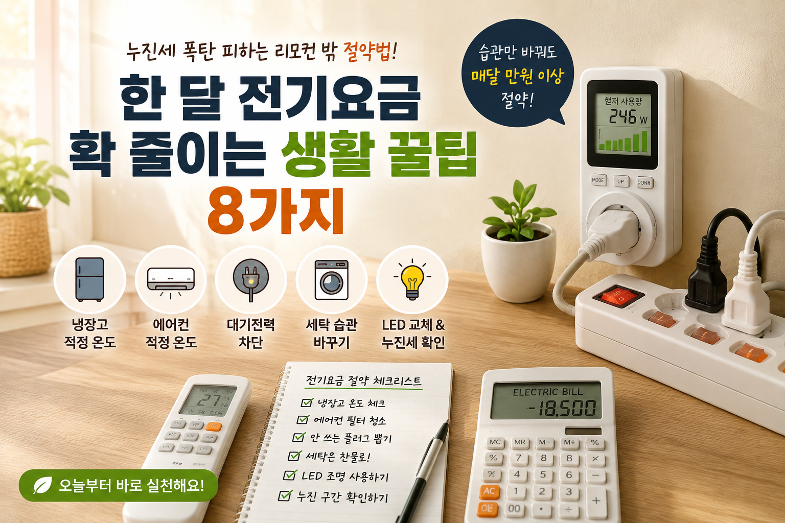 전기요금 절약 생활 꿀팁 8가지