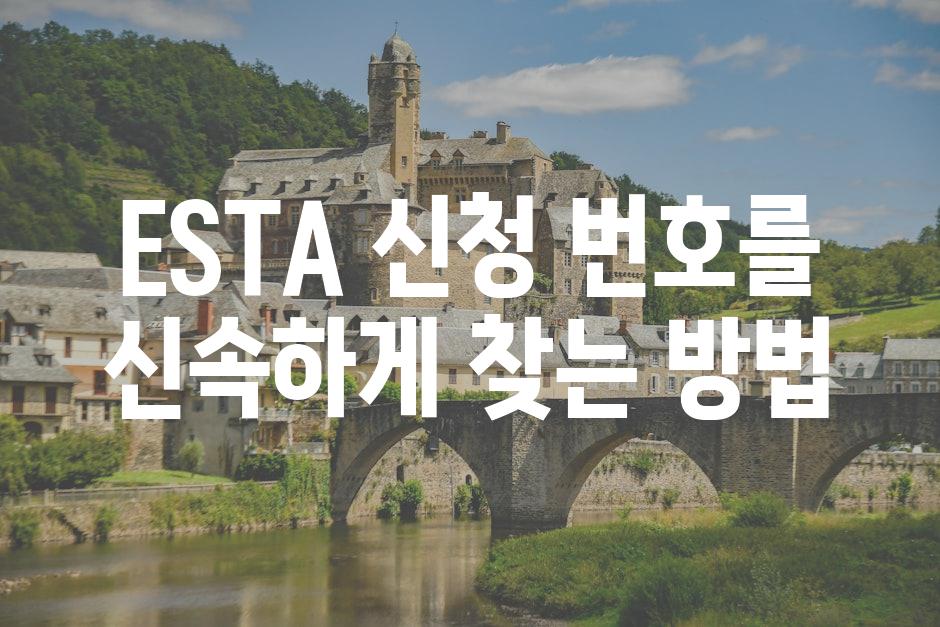 ESTA 신청 번호를 신속하게 찾는 방법