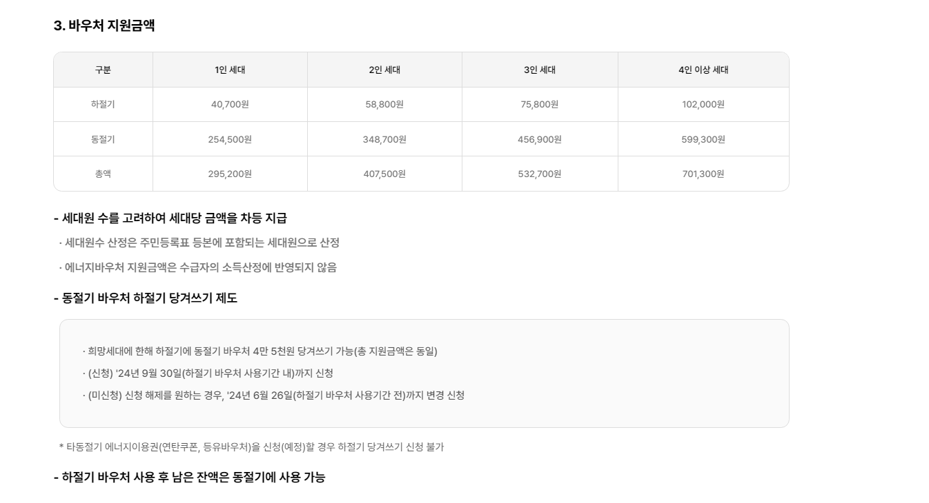 에너지바우처 전기,가스 지원 신청대상 지원금액 신청및사용기간 신청하기