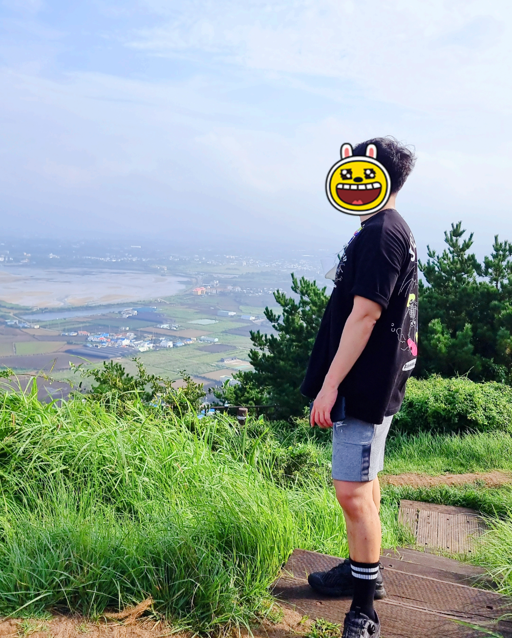 제주올레21코스 지미오름 정상에서 잠깐의 휴식