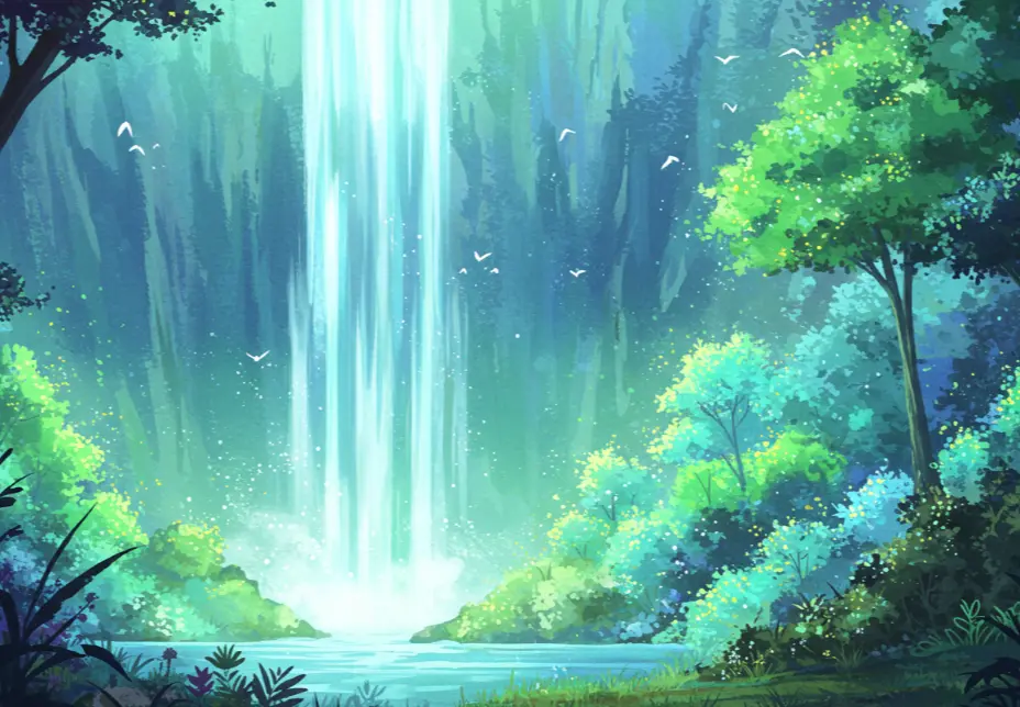 폭포 아래 서 있는 꿈