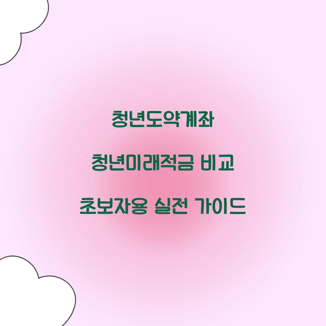 청년도약계좌 청년미래적금 비교