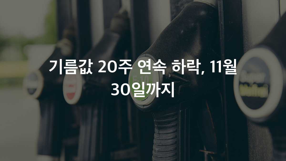 기름값 20주 연속 하락, 나도 덜 낼 수 있을까?