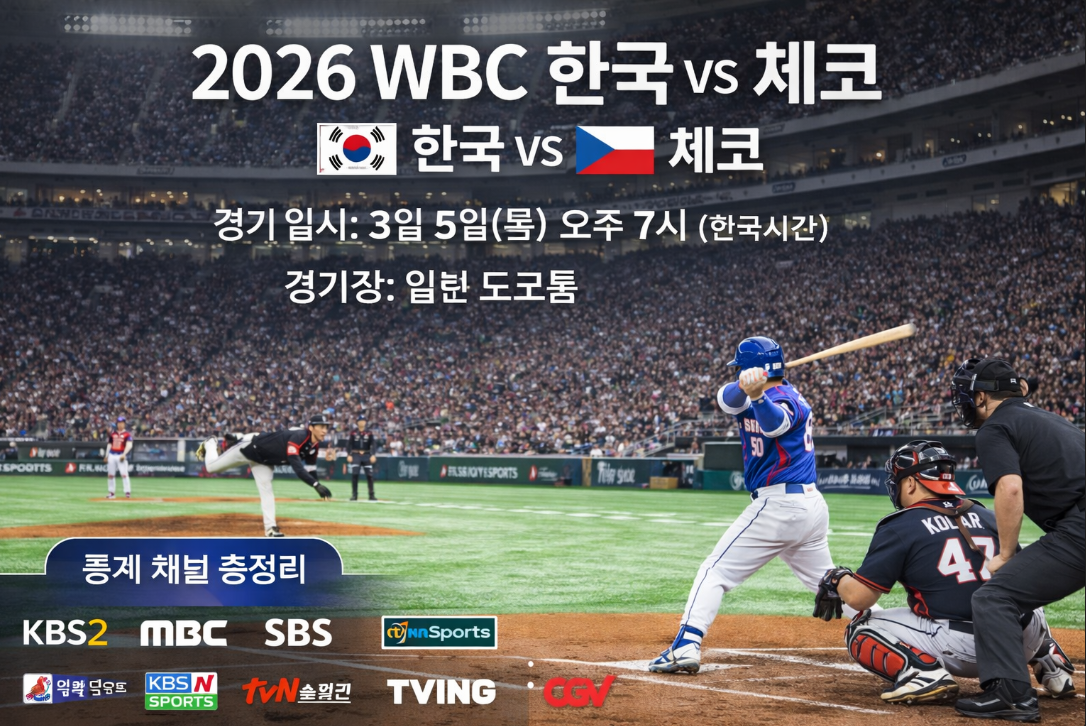 2026 WBC 한국-체코전 일정·중계 3분 총정리