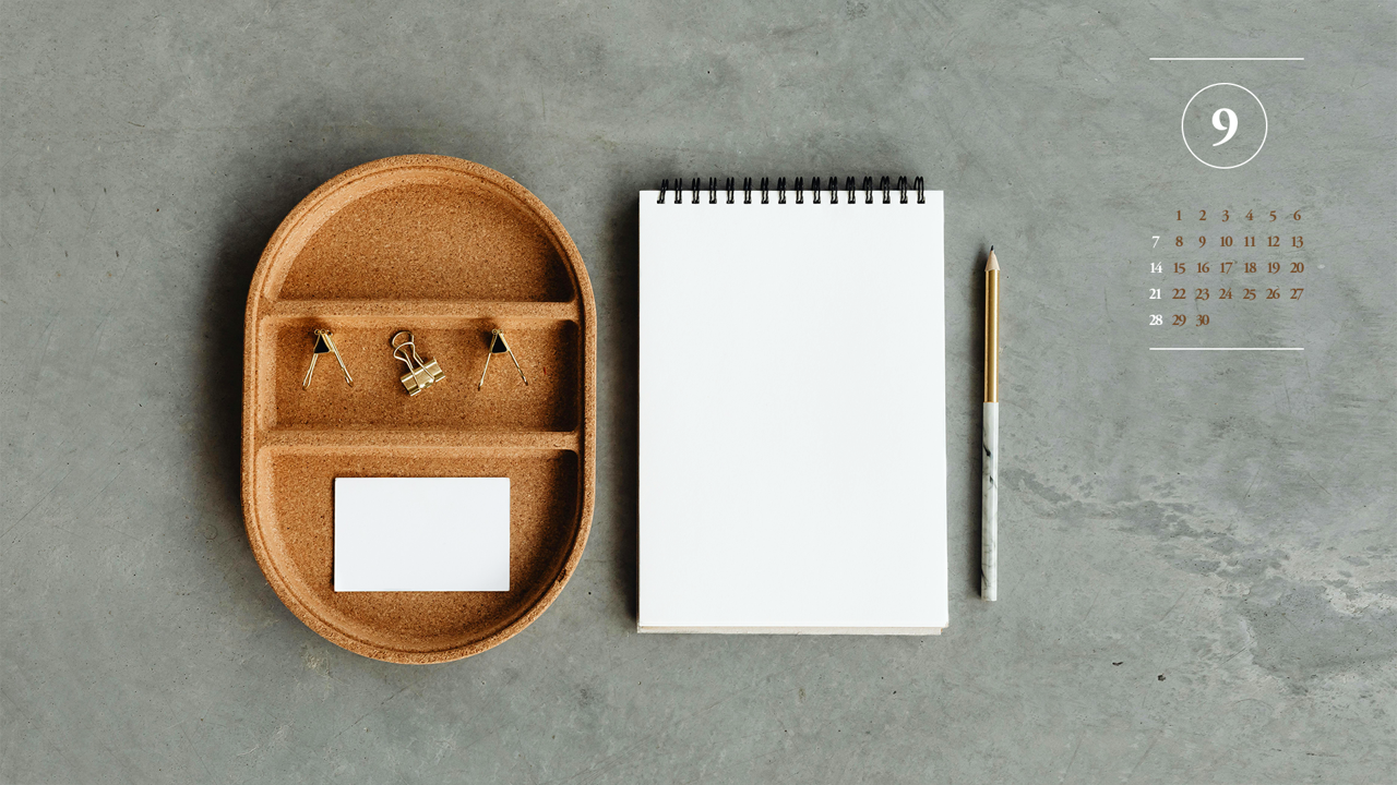 09 노트 회색배경 A - 2025년9월 노트북배경화면