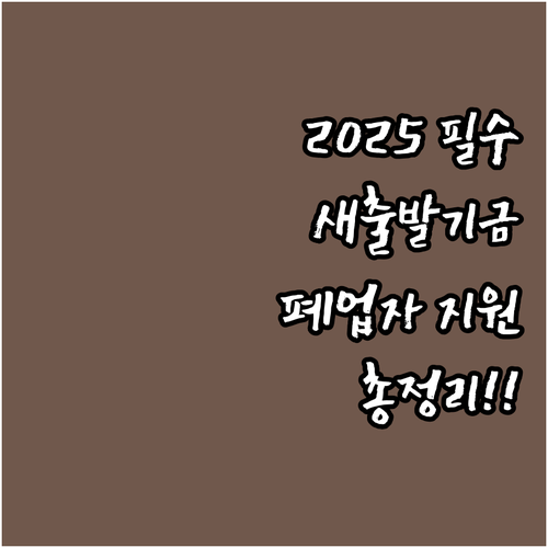 2025년 새출발기금, 폐업자와 저소..