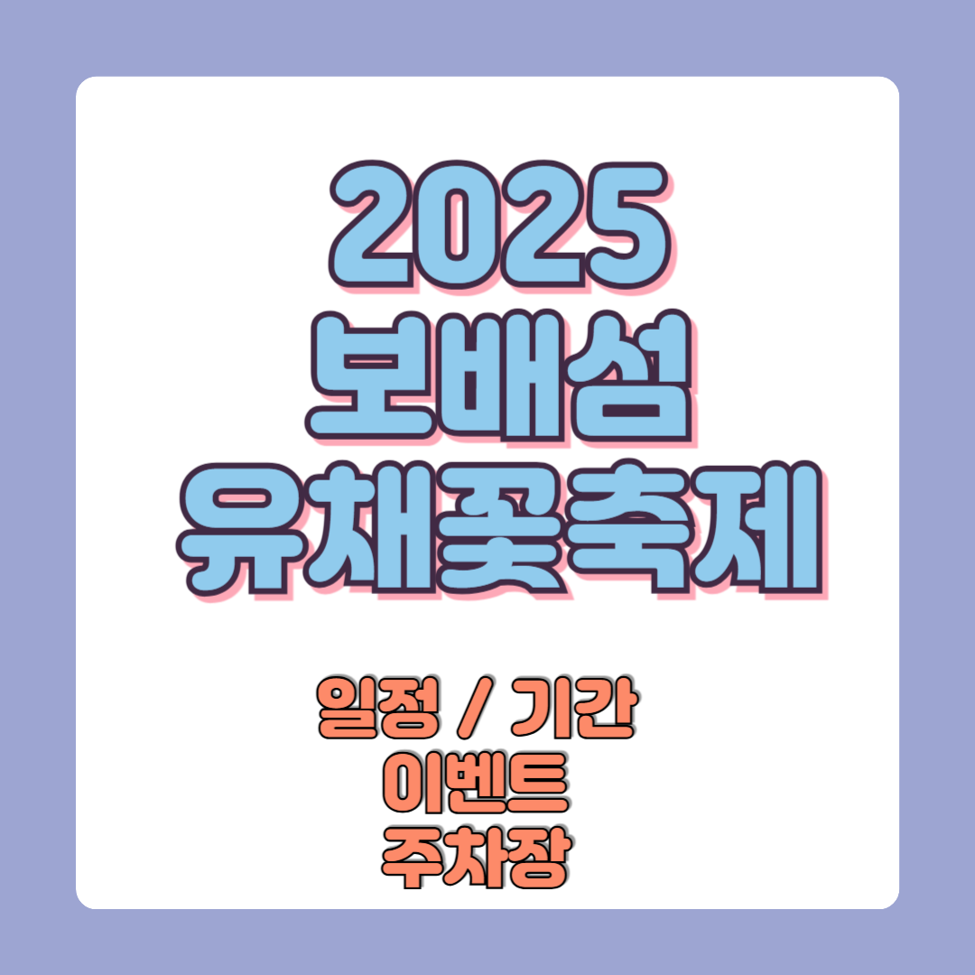 2025 보배섬 유채꽃축제 일정 기간 이벤트 주차장