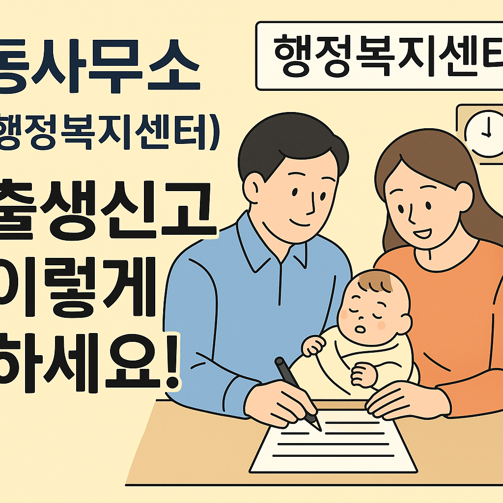 동사무소 출생신고 시간 및 준비물 