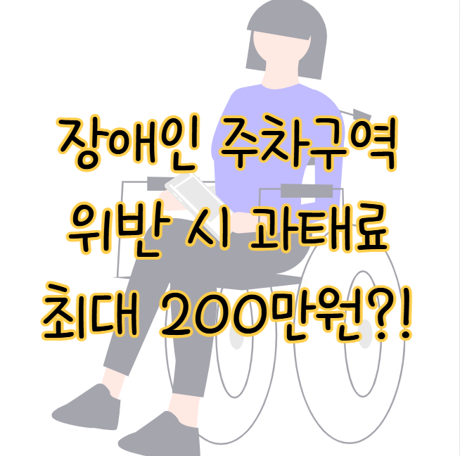 장애인 주차구역 위반 시 과태료 최대 200만원 면제 대상은? 표지