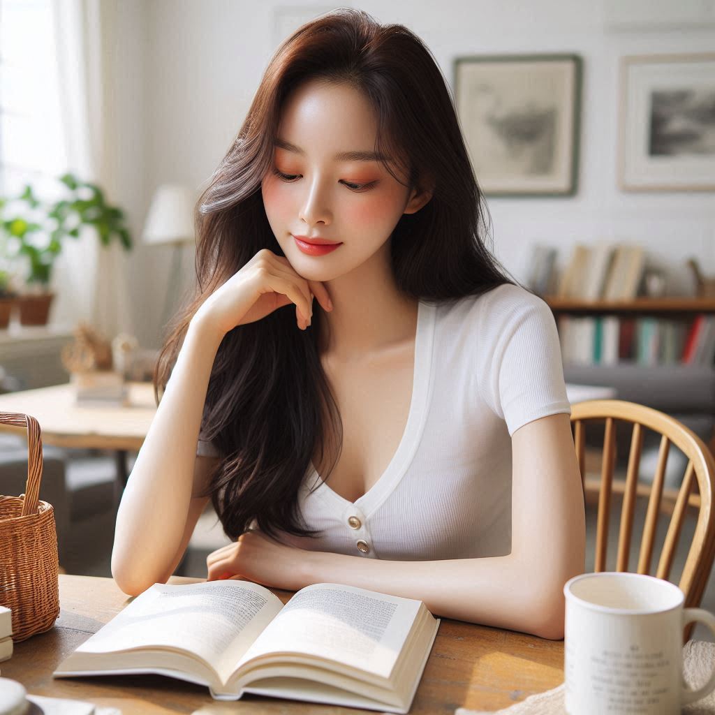 책을읽고있는여자