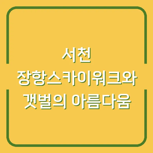 서천 장항스카이워크와 갯벌의 아름다움