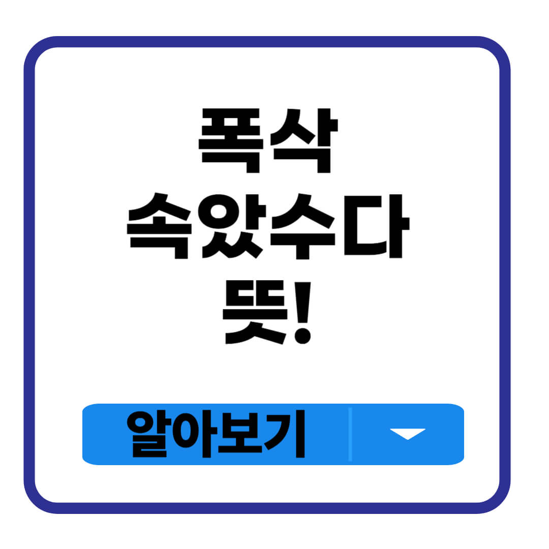 폭삭 속았수다 뜻