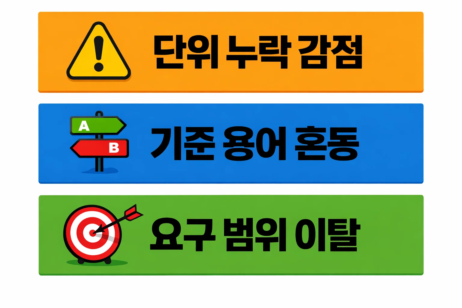 소방안전관리자 1급 기술문제에서 단위 누락&middot;용어 혼동&middot;요구 범위 이탈로 발생하는 주요 감점 사례를 정리한 이미지