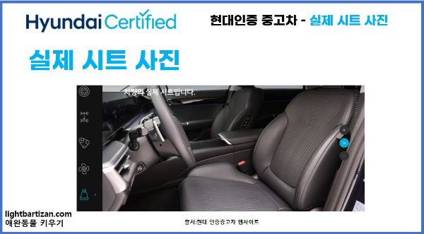 현대인증 중고차 - 오감 경험 실제 시트 사진