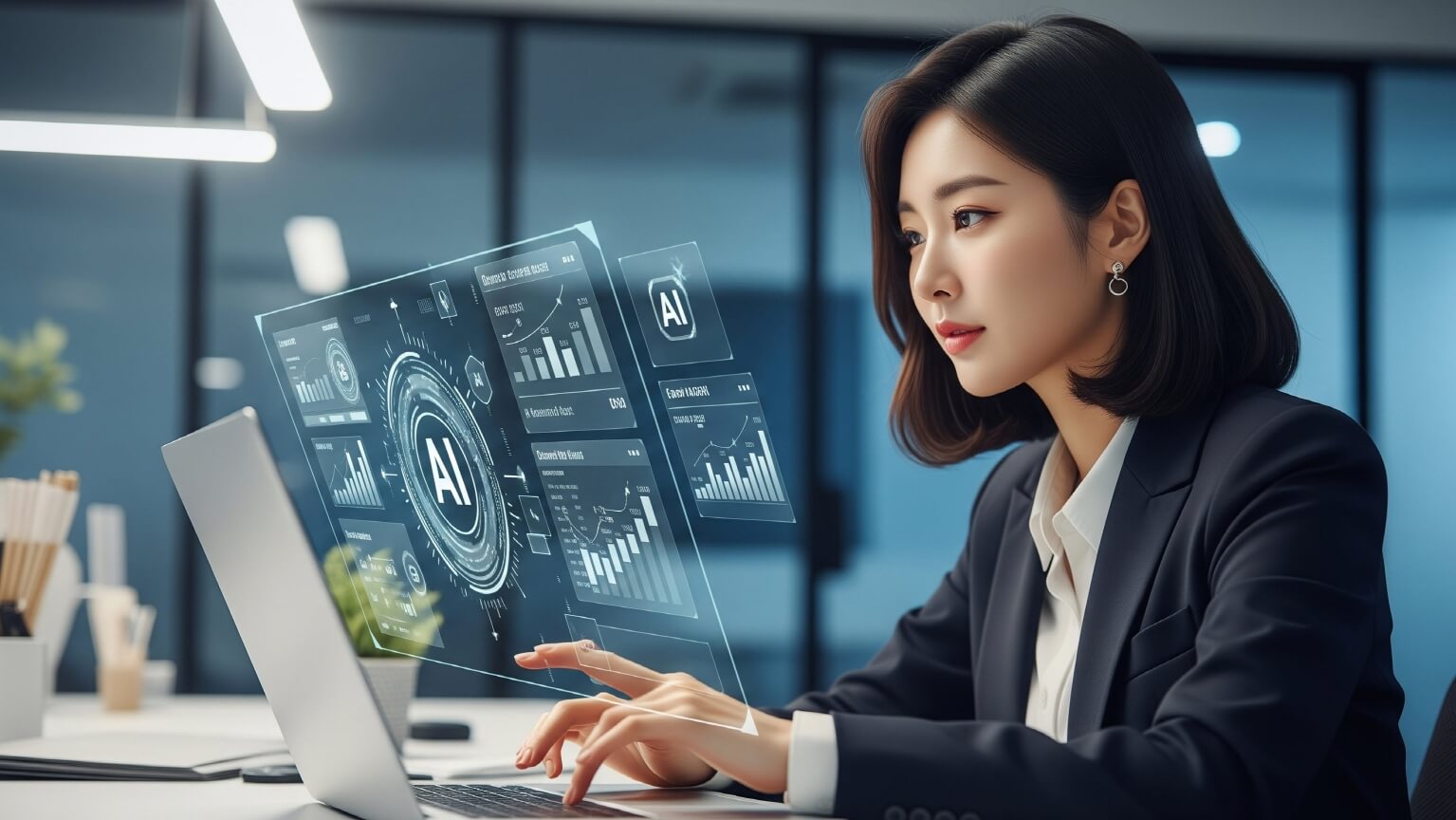 ai로 일하는 청년 이미지