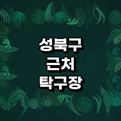 서울 성북구 탁구장