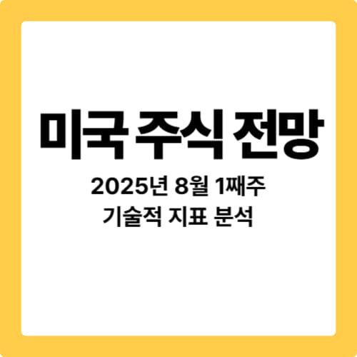 미국 주식 전망 분석 2025년 8월 1째주