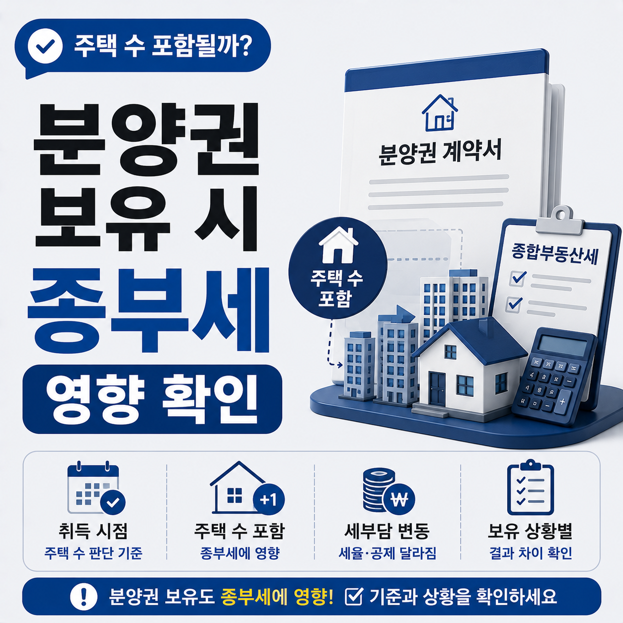 분양권 보유 시 종합부동산세 주택 수 판단 기준 안내