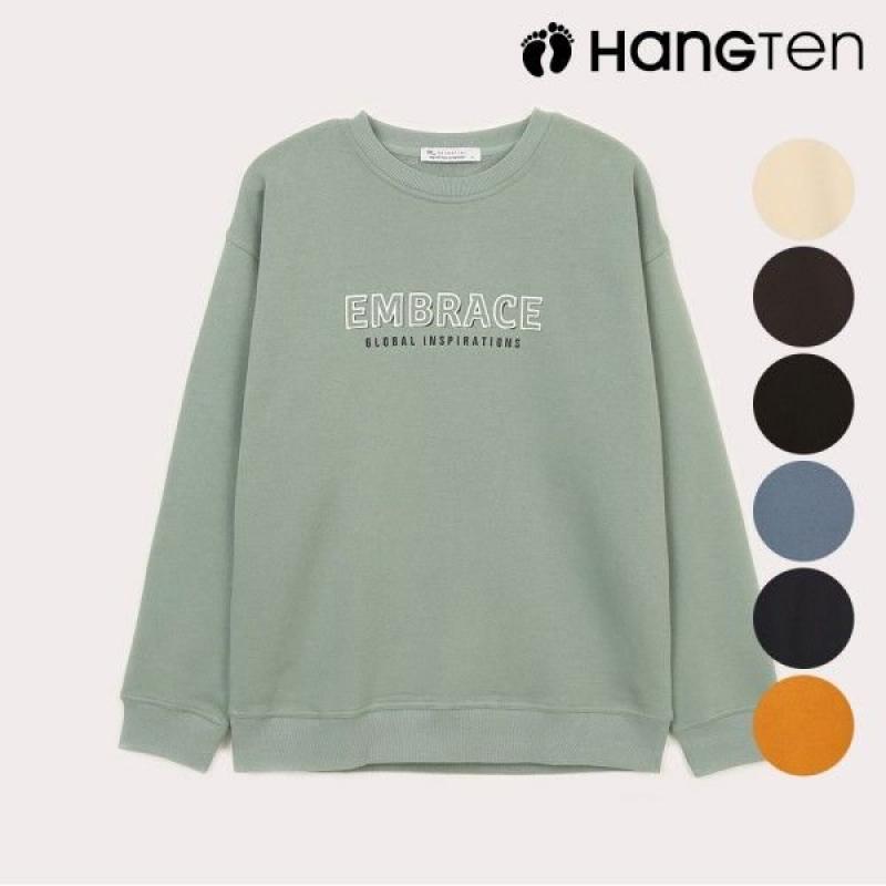 행텐 남녀공용 그래픽 기모 맨투맨- BI8N093181111