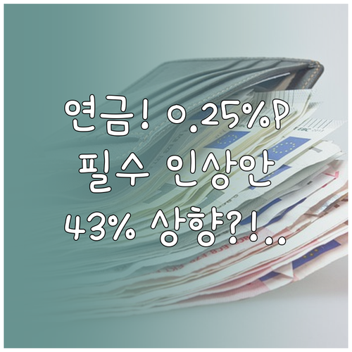 직장가입자 국민연금 0.25%p 인상..