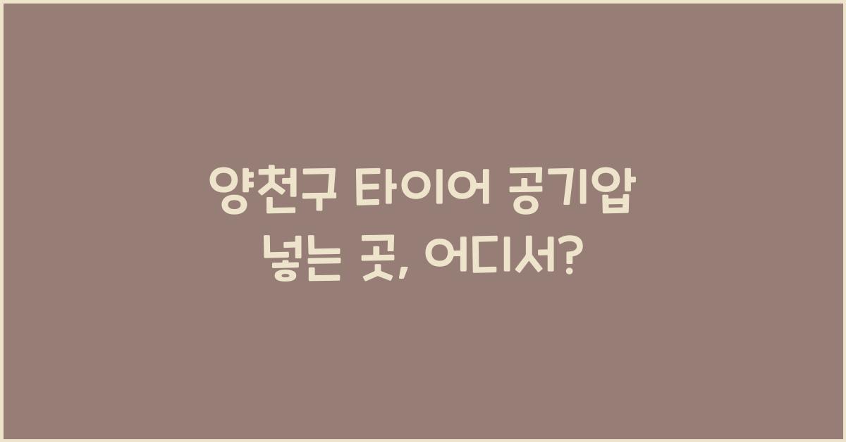 양천구 타이어 공기압 넣는 곳