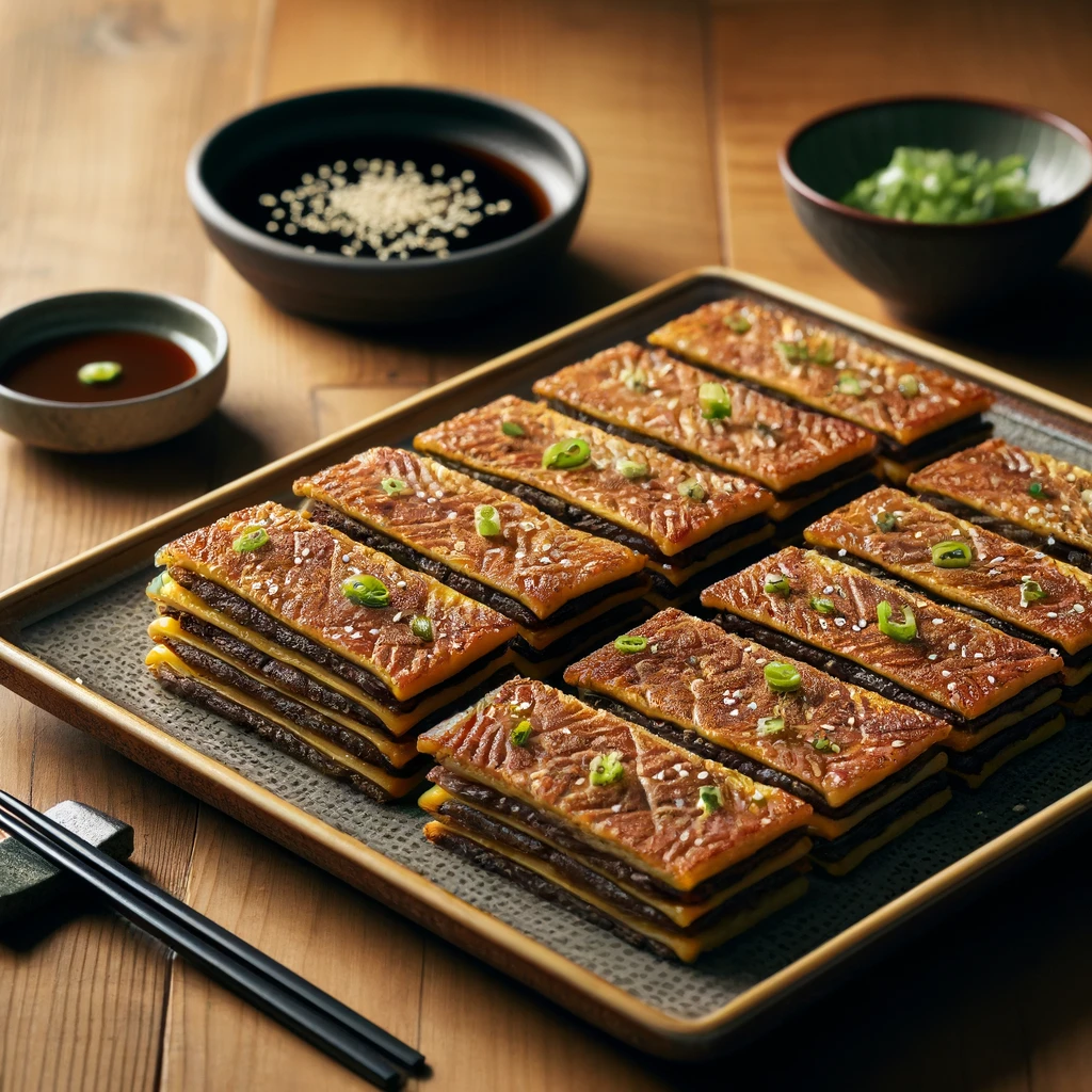 노릇하게 구운 육전 한접시