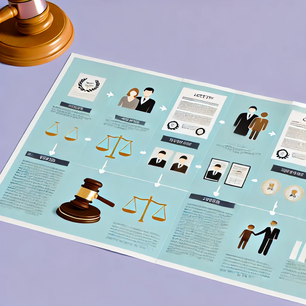 법적 아이콘(판사봉, 문서 등)이 포함된 유류분 반환 청구의 절차와 기준을 나열한 인포그래픽 스타일 이미지.