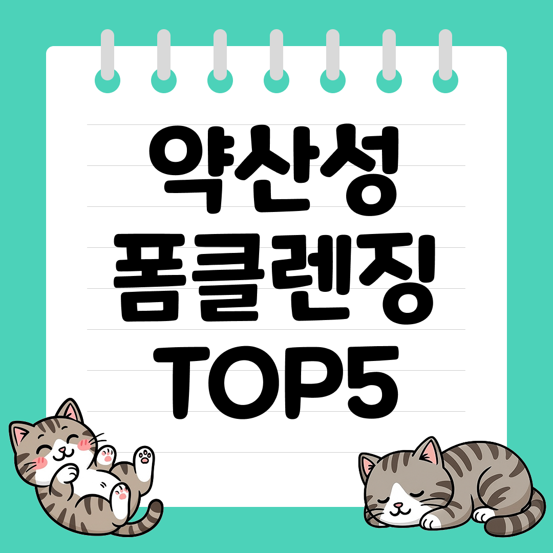 민감 피부를 위한 약산성 폼클렌징 추천 순위 TOP5