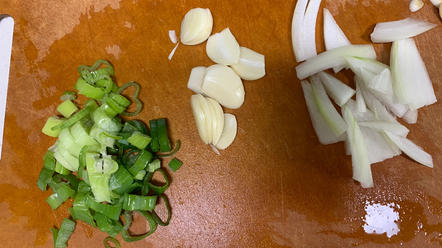 양배추참치덮밥 재료들