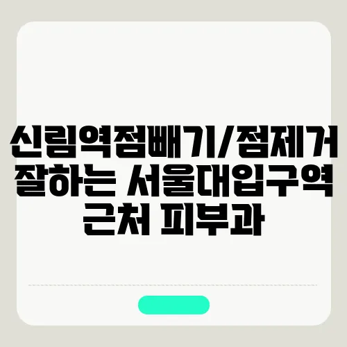 신림역점빼기/점제거 잘하는 서울대입구역 근처 피부과