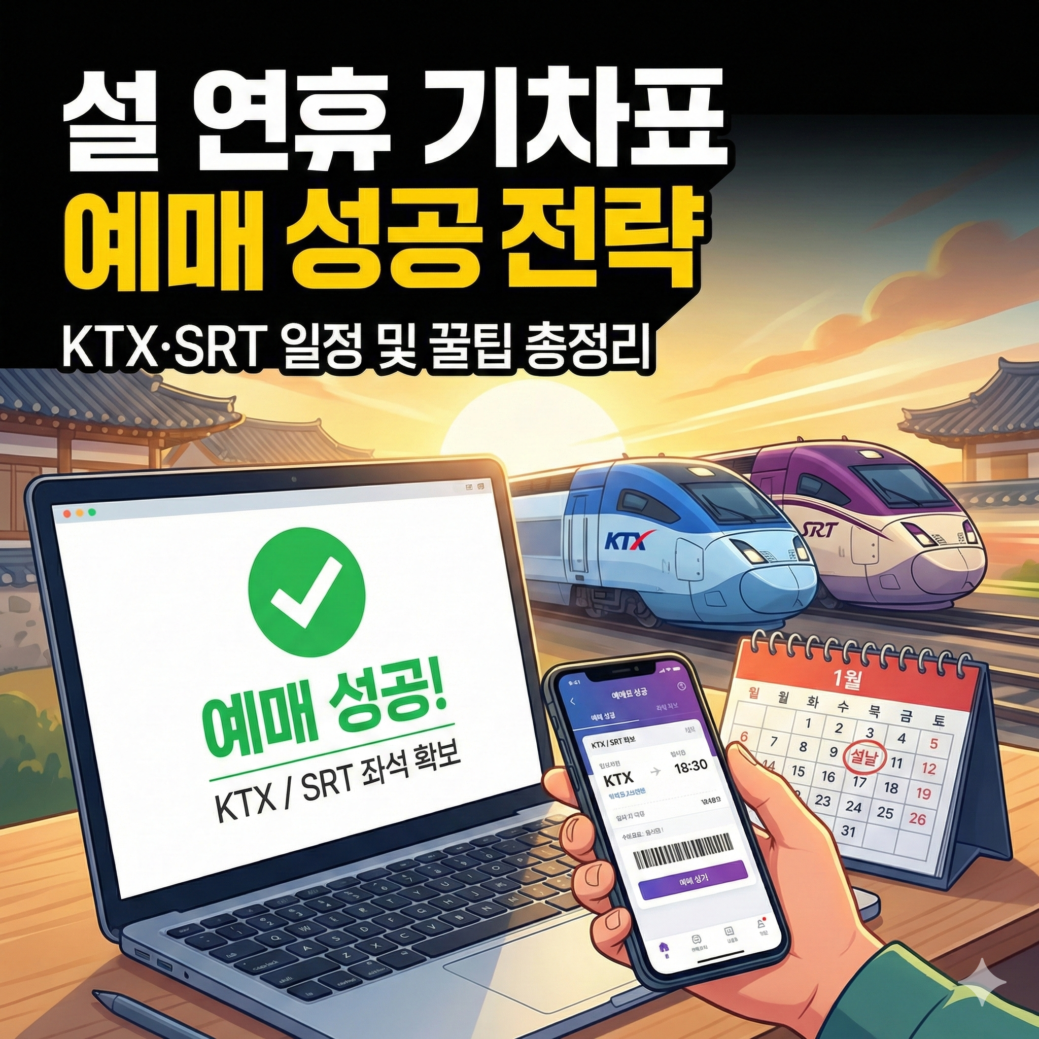 설 연휴 기차표 예매 성공 전략: KTX·SRT 일정 및 꿀팁