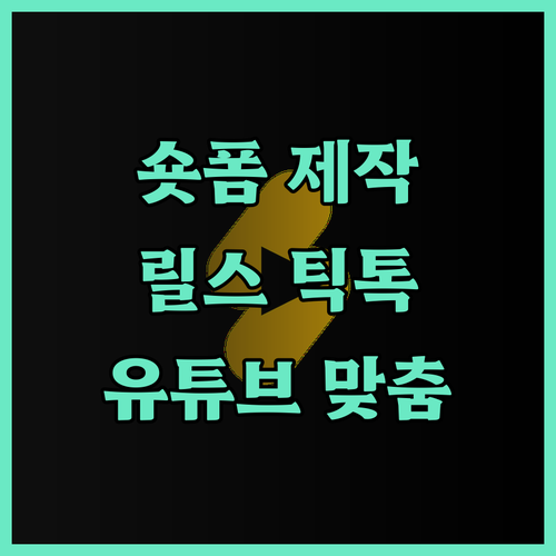 개성있는 숏폼 영상 제작 릴스, 유튜