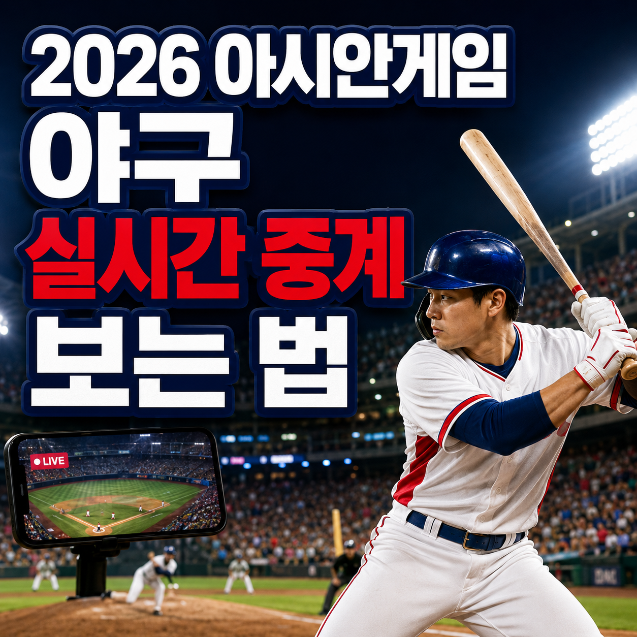 2026 아시안게임 야구 실시간 중계 어디서 볼까｜한국 대만&middot;홍콩&middot;태국전 무료 시청 방법