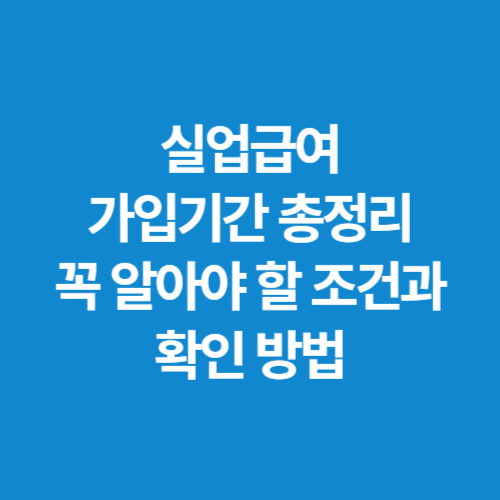실업급여-가입기간-총정리-꼭-알아야-할-조건과-확인-방법