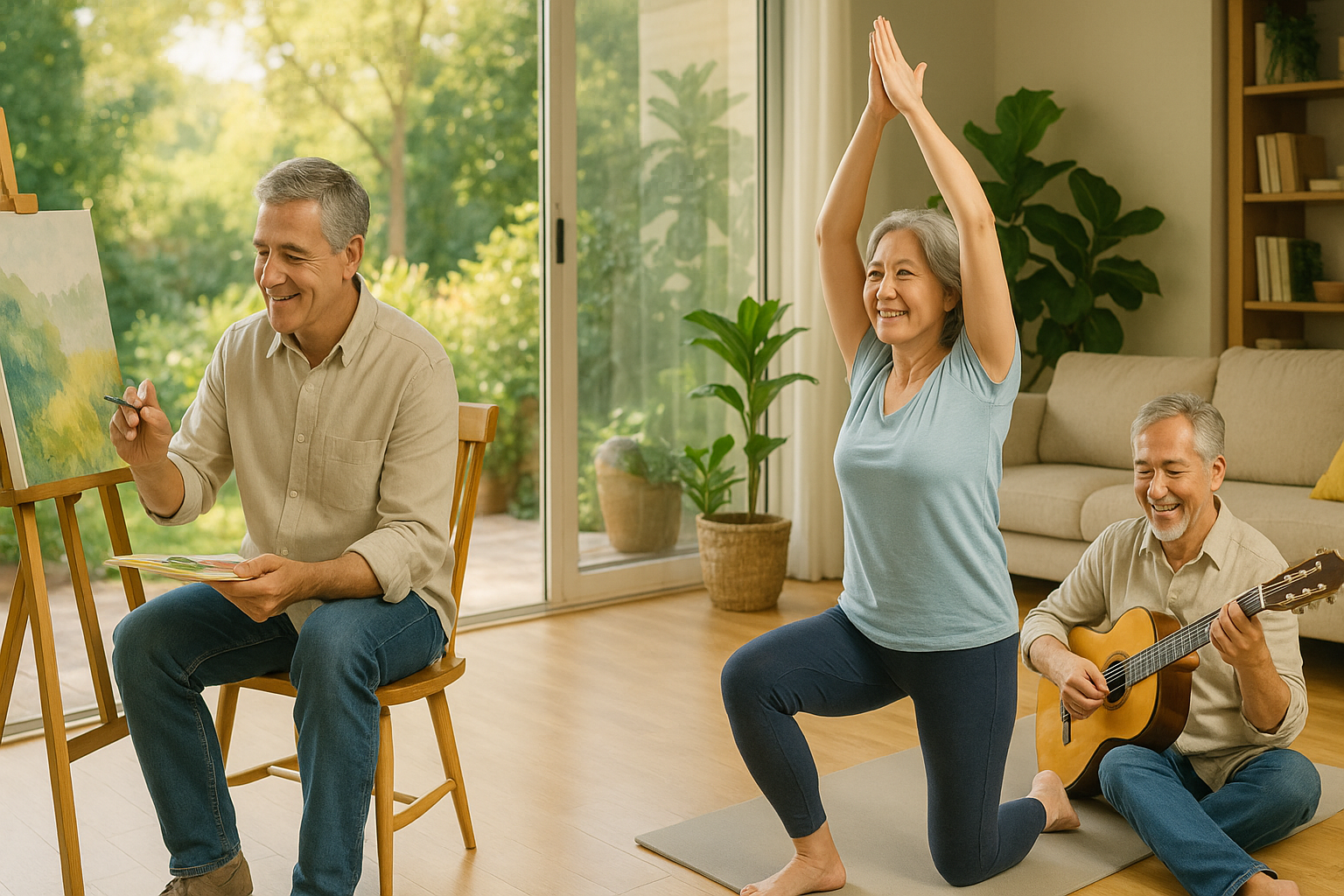 취미를 즐기는 중년