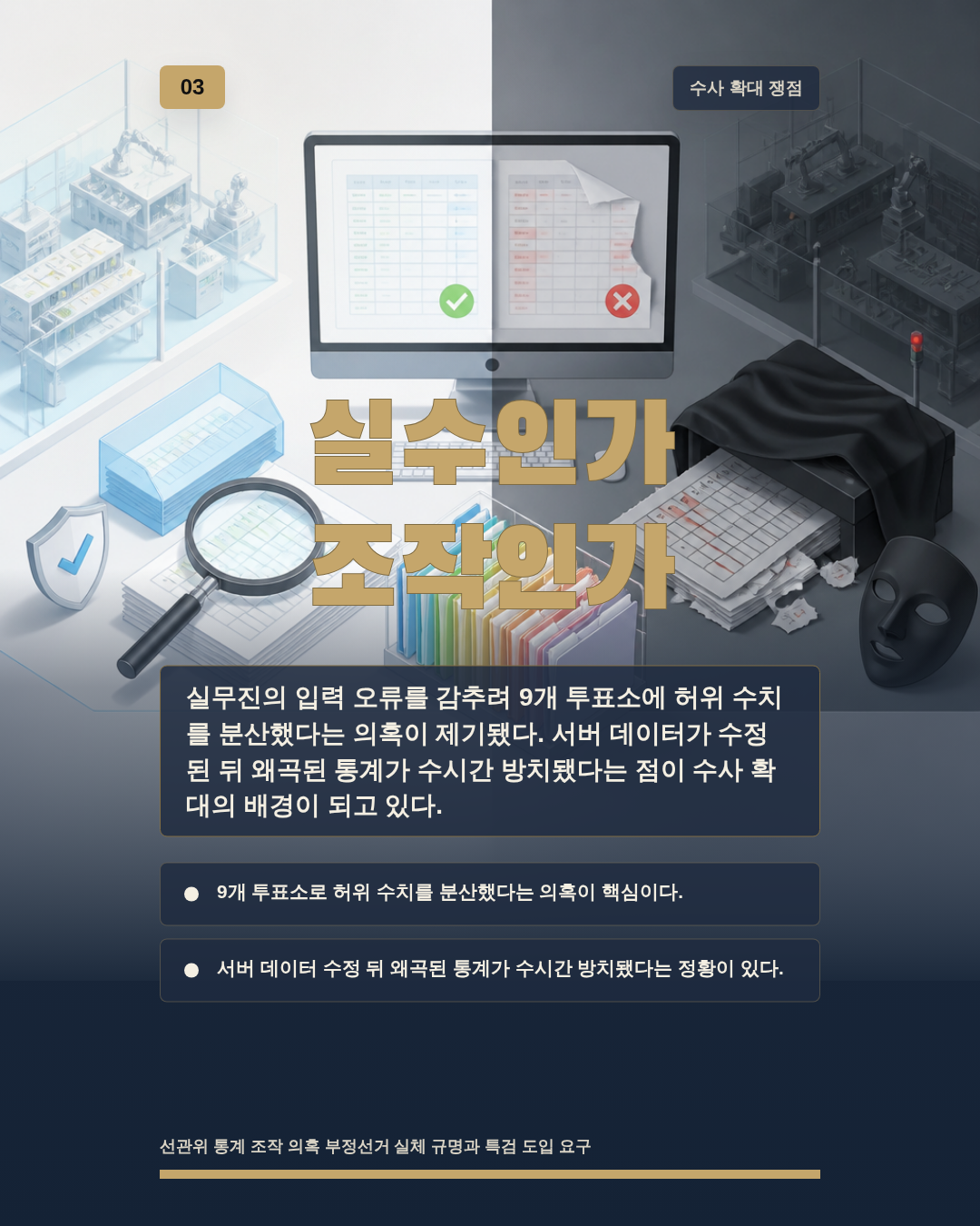 실수인가 조작인가