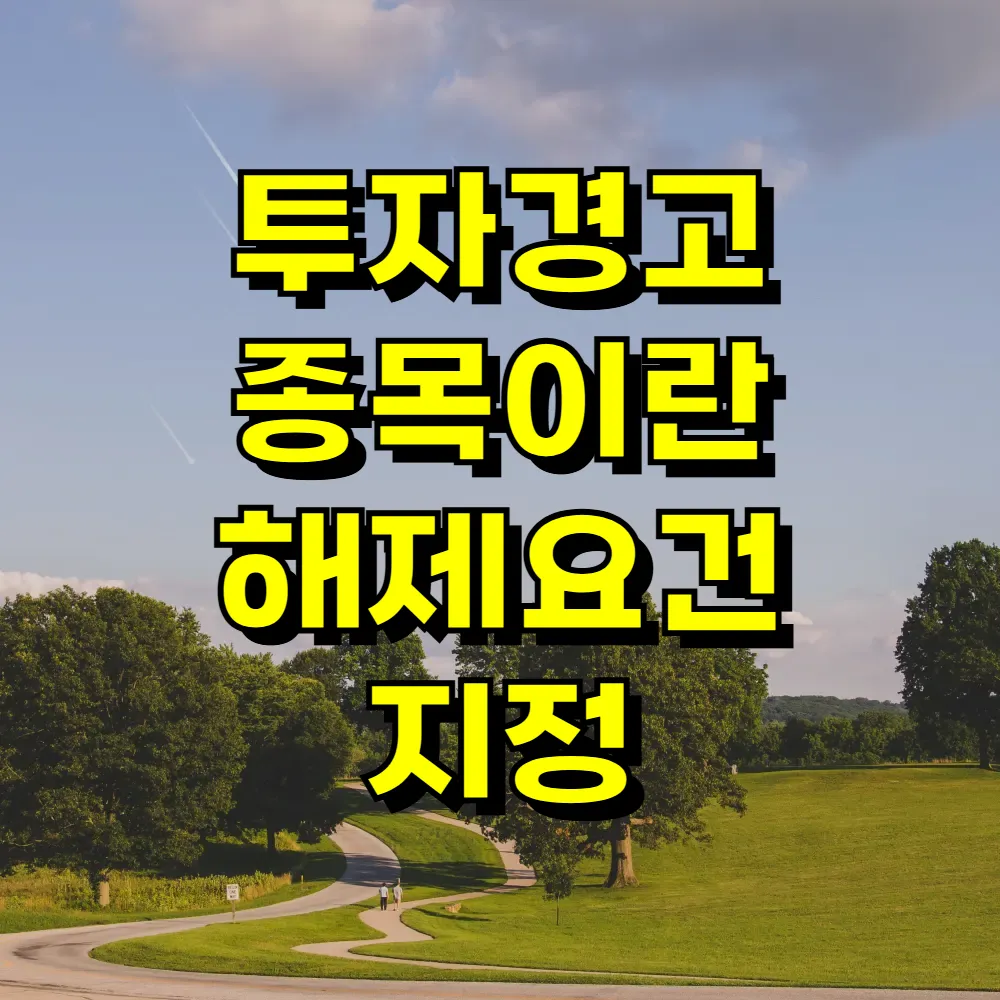 투자경고 종목이란 해제요건 지정
