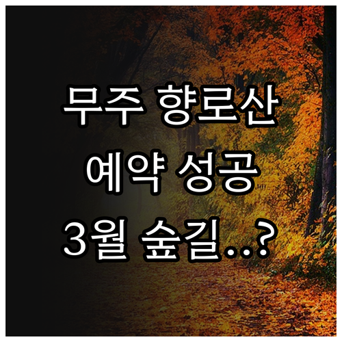 무주 향로산 자연휴양림 예약과 3월 ..