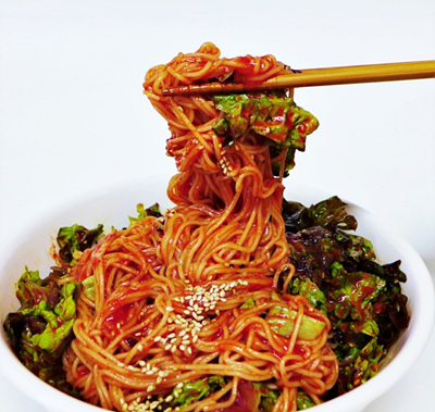 상추 비빔국수 사진