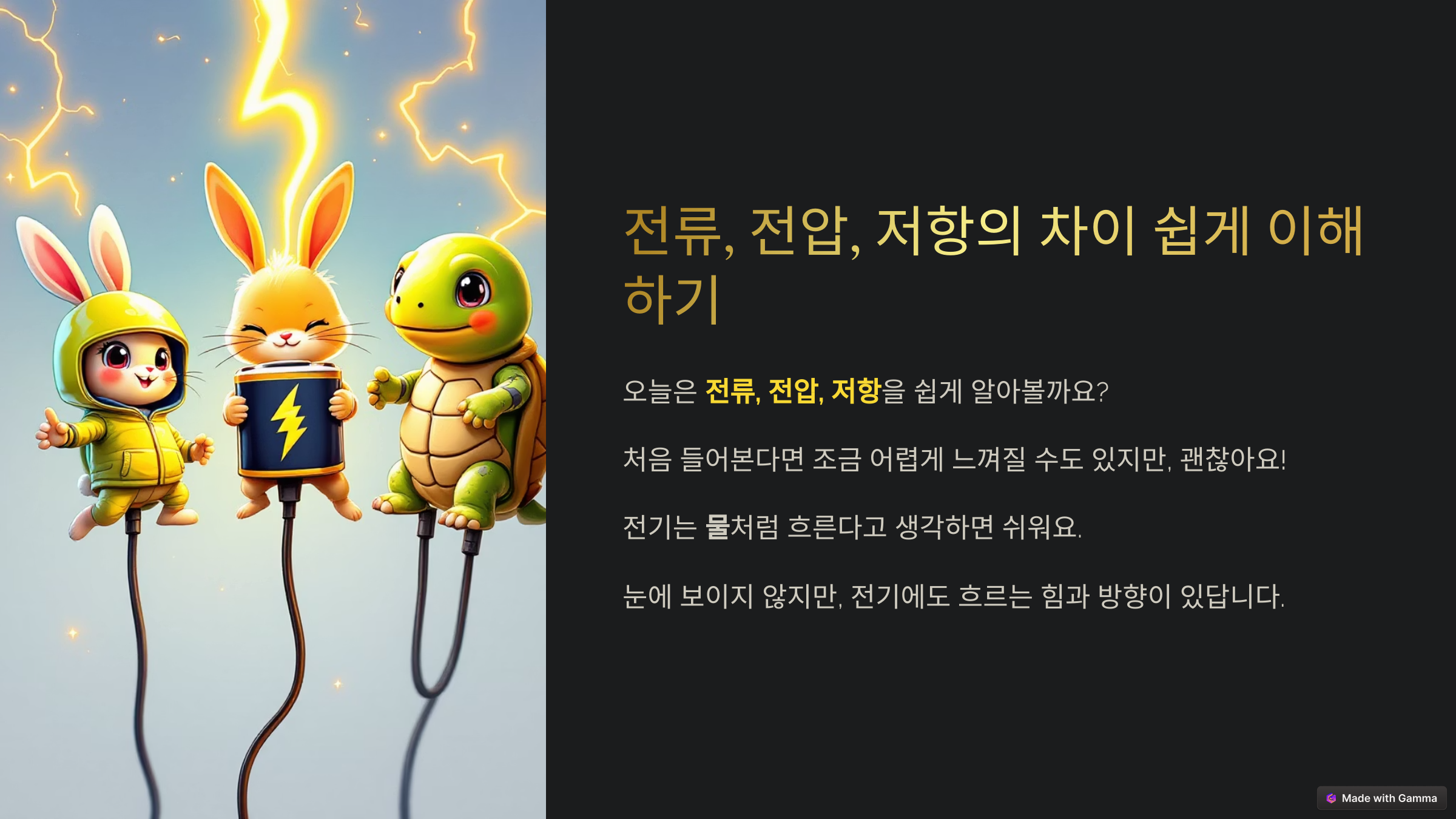 전류,전압,저항의 차이