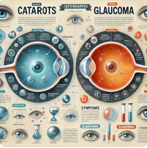 백내장과 녹내장을 보여주는 사진