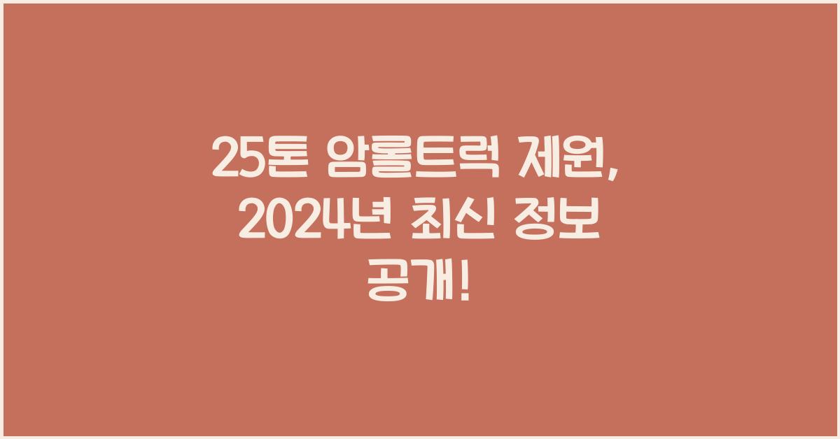 25톤 암롤트럭 제원